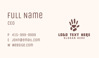 Primitive Abstract Hand Business Card Image Preview