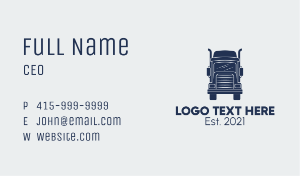 Cargo Trailer Truck Business Card Design Image Preview