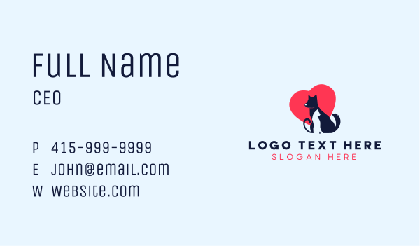 Dog Cat Love Business Card Design Image Preview