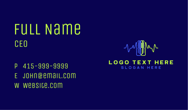 Microphone Podcast DJ Business Card Design Image Preview