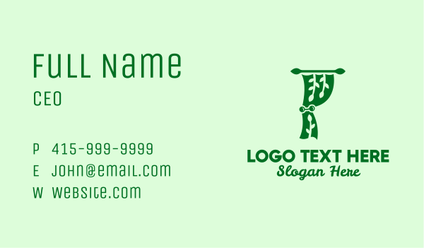 Green Eco Curtain  Business Card Design Image Preview