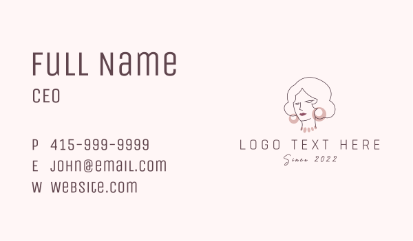 Beautiful Woman Jewelry Business Card Design Image Preview