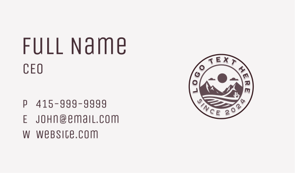 Sand Desert Hiking Business Card Design Image Preview