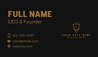 Ornamental Crown Shield Business Card Image Preview