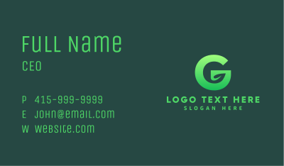 Organic Leaf Letter G Business Card Image Preview