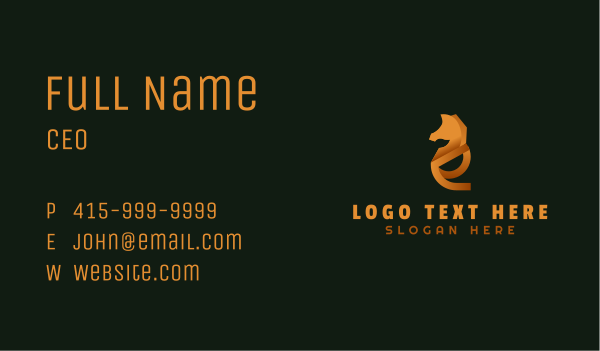 Golden Letter E Horse company,  Business Card Design Image Preview