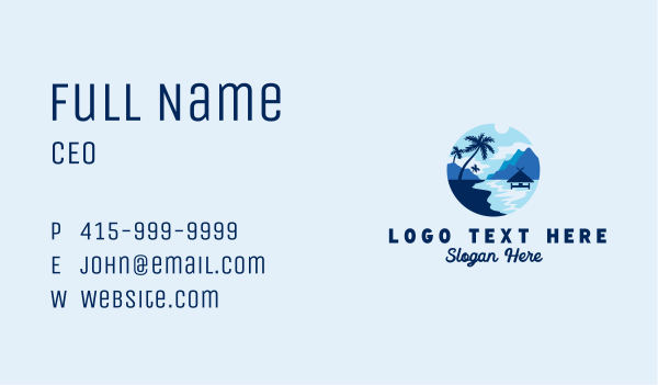 Travel Beach Vacation Business Card Design Image Preview