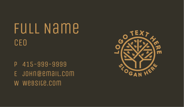 Tree Leaf Branch Business Card Design Image Preview