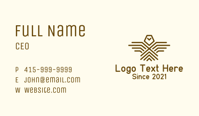Geometric Hawk Eagle Business Card Image Preview