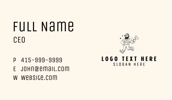Shiny Repairman Hammer Business Card Design Image Preview