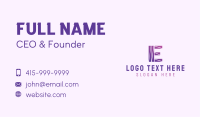 Modern Purple Letter E Business Card Image Preview