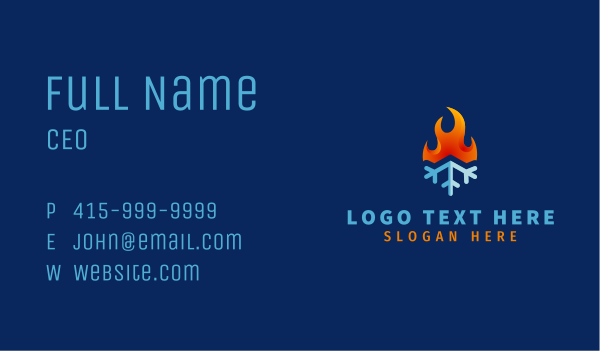 Gradient Flame Snowflake  Business Card Design Image Preview