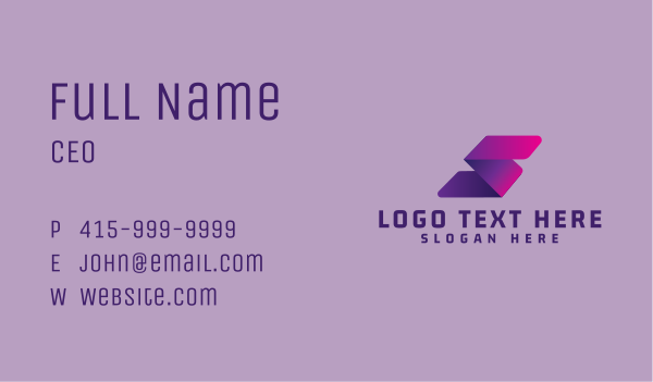 Modern Gradient Letter S Business Card Design Image Preview
