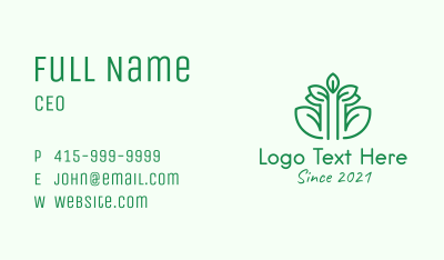 Minimalist Tree Plant  Business Card Image Preview