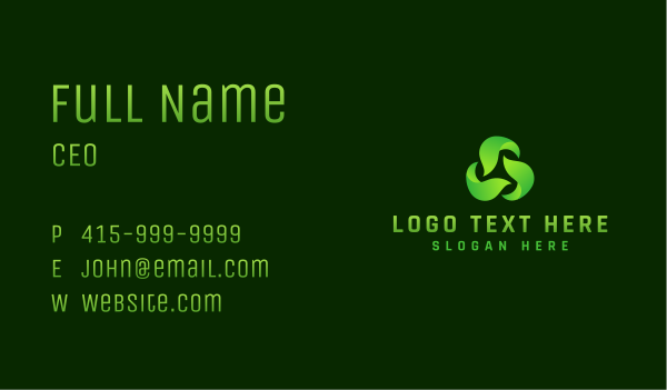 Leaf Eco Recycle Business Card Design Image Preview