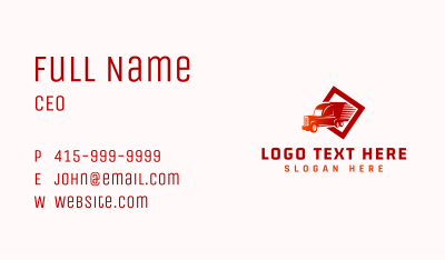 Fast Delivery Truck Business Card Image Preview