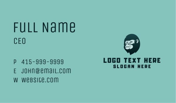 Gorilla Character Head Business Card Design Image Preview