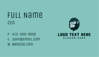 Gorilla Character Head Business Card
