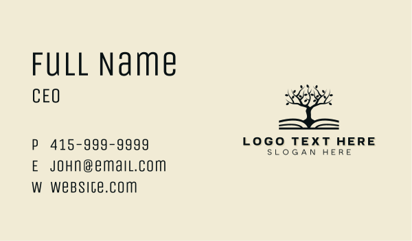 Learning Tree Book Business Card Design Image Preview