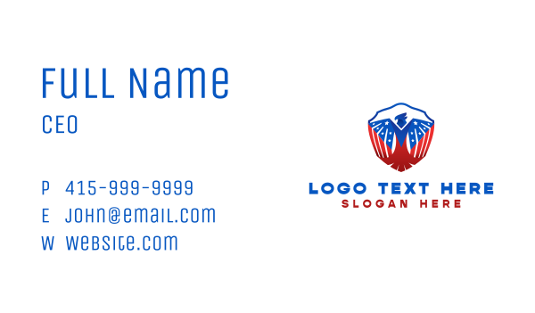 Eagle Patriot Shield Business Card Design Image Preview