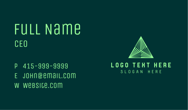 Financial Tech Pyramid Business Card Design Image Preview
