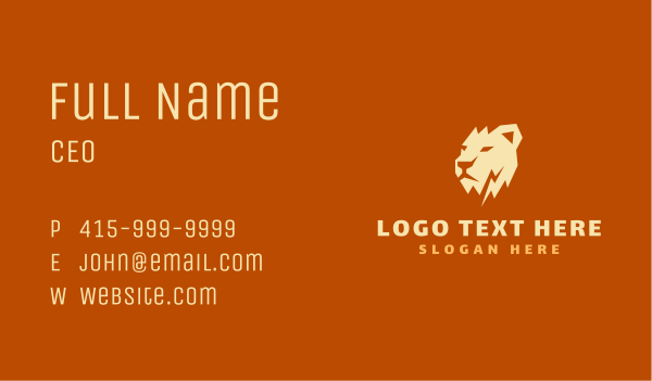 Jungle Lioness Head Business Card Design Image Preview
