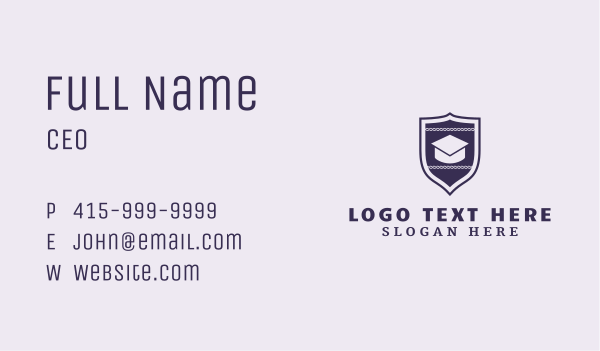 Shield Graduate School Business Card Design Image Preview