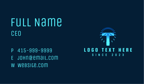 Electronics Circle Letter T Business Card Design Image Preview