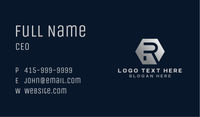 Tech Startup Business Letter R Business Card Image Preview