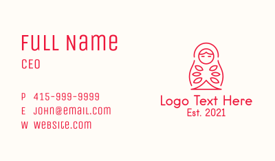 Minimalist Matryoshka Doll Business Card Image Preview