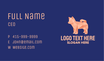 Geometric Pet Dog  Business Card