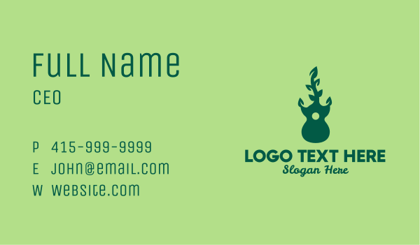 Natural Guitar Music Business Card Design Image Preview