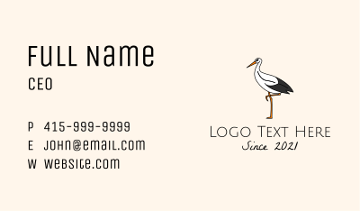 Wild Egret Bird  Business Card Image Preview