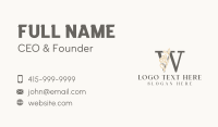 Luxury Floral Letter W Business Card Preview