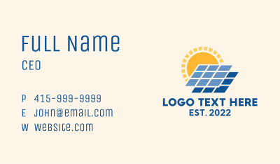 Solar Energy Sustainability  Business Card Image Preview