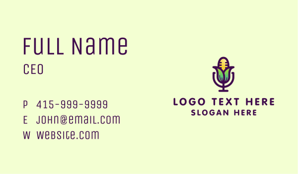 Corn Microphone Media Business Card Design Image Preview