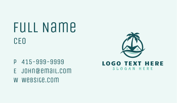 Vacation Beach House Business Card Design Image Preview