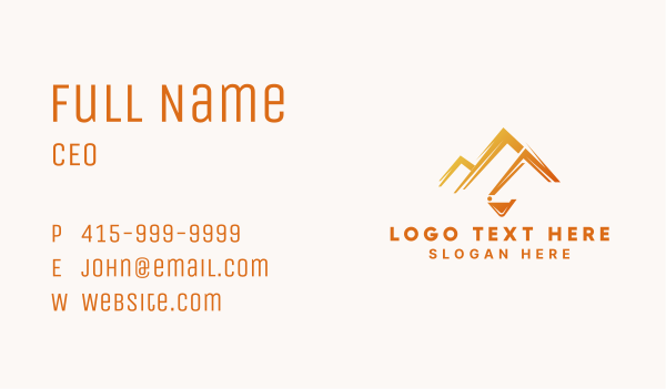 Orange Mountain Excavation  Business Card Design Image Preview