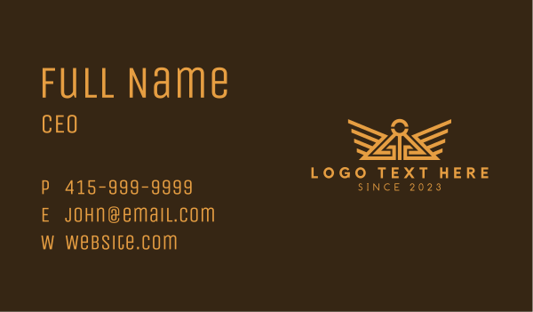 Golden Temple Wings Business Card Design
