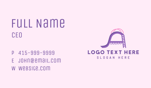 Purple Playground Letter A Business Card Design Image Preview