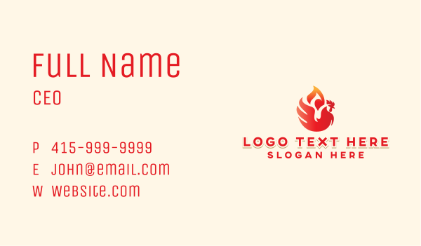 Flame Barbecue Chicken Business Card Design Image Preview