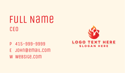 Flame Barbecue Chicken Business Card Image Preview