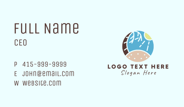 Summer Island Beach Business Card Design Image Preview