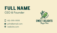 Cute Green Bird Business Card Image Preview
