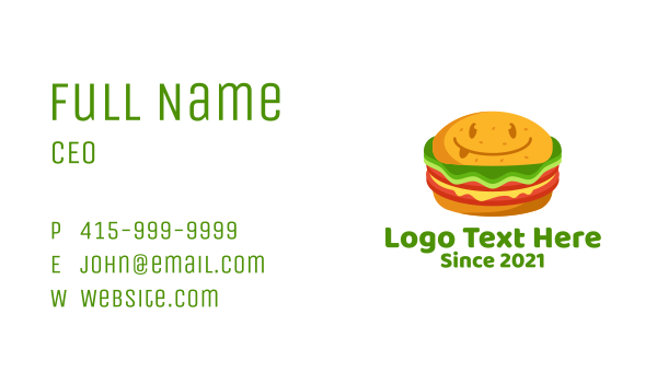 Happy Burger Snack  Business Card Design Image Preview