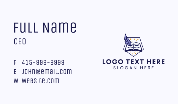 Magic Book Author  Business Card Design Image Preview
