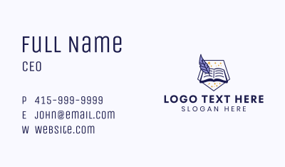 Magic Book Author  Business Card Image Preview