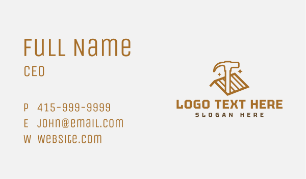 Hammer Roof Home Improvement Business Card Design Image Preview