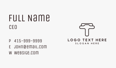 Industrial Firm Letter T Business Card Image Preview