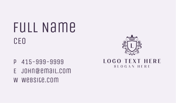 Shield Regal Fashion Business Card Design Image Preview